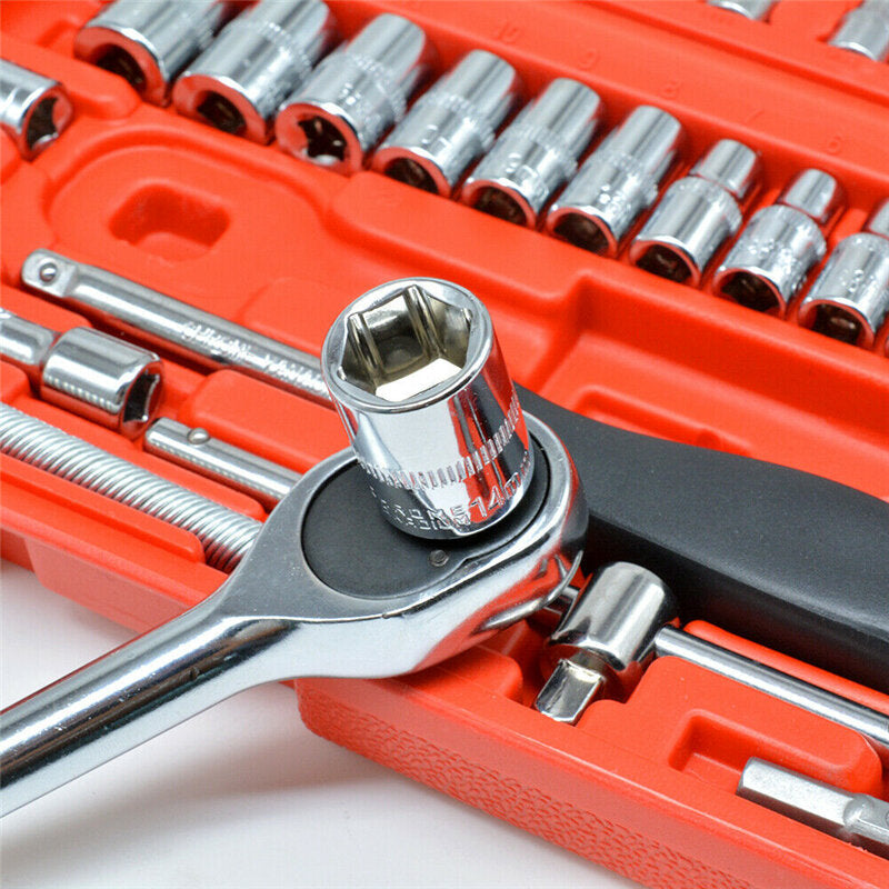 12/46/53pcs 24/27 Teeth Ratchet Wrench Socket Set Hardware Car Boat Motorcycle Repairing Kit Vanadium Tools