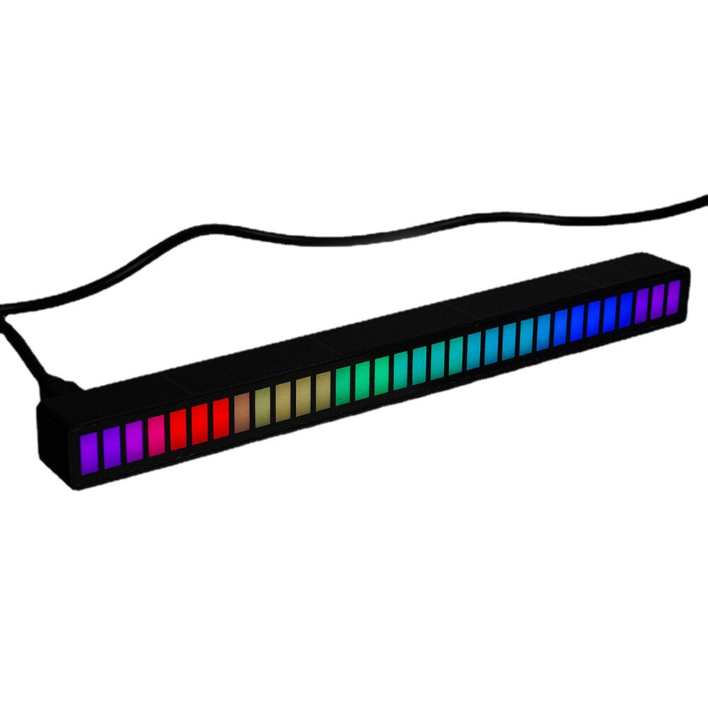 DC 5V Pickup Level Atmosphere Light Car Interior Modification Desktop Audio Spectrum RGB Voice Control