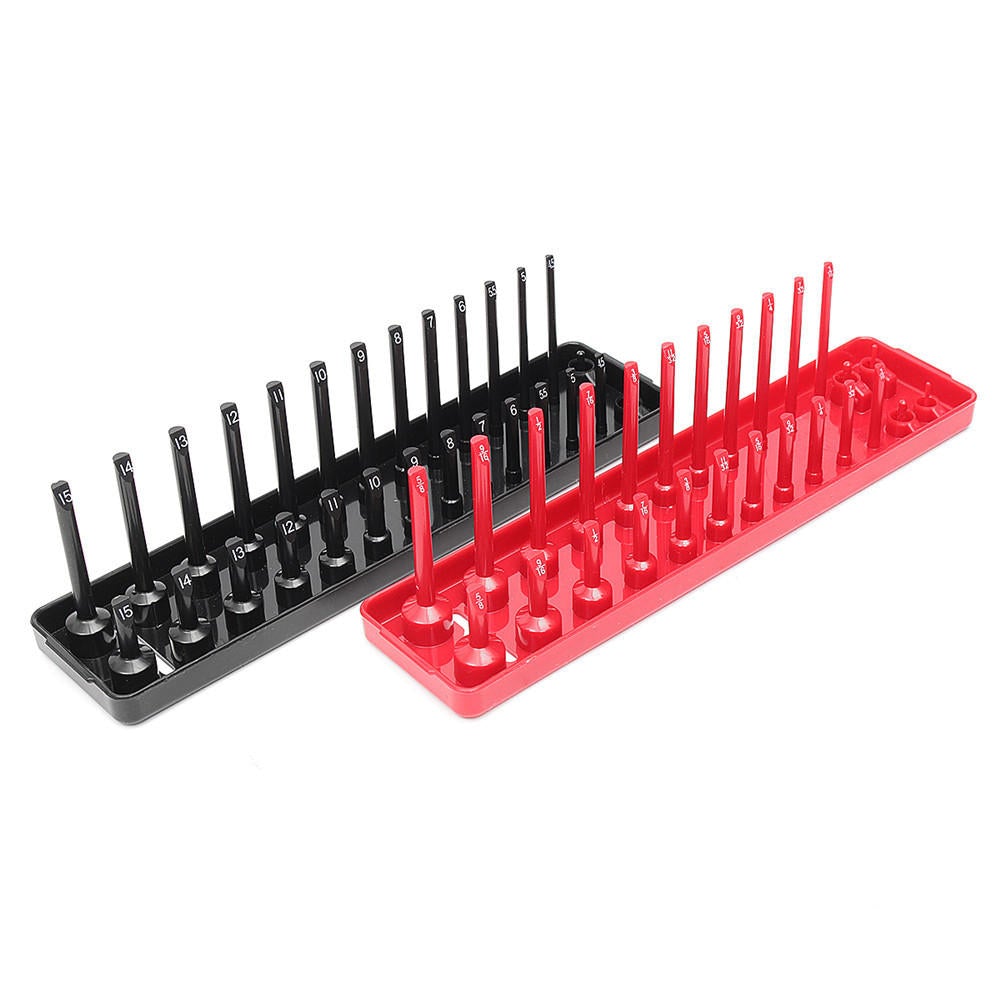 3pcs 1/4 3/8 1/2 Inch SAE Metric Socket Holder Tray Socket Organizer