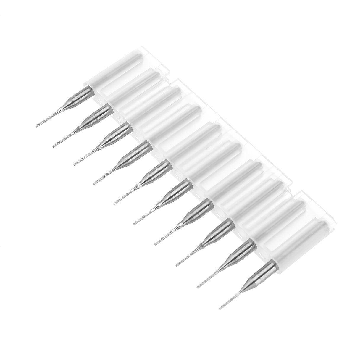10pcs 0.8mm Tungsten Steel Milling Cutter Bits 3.175mm Shank End Mills