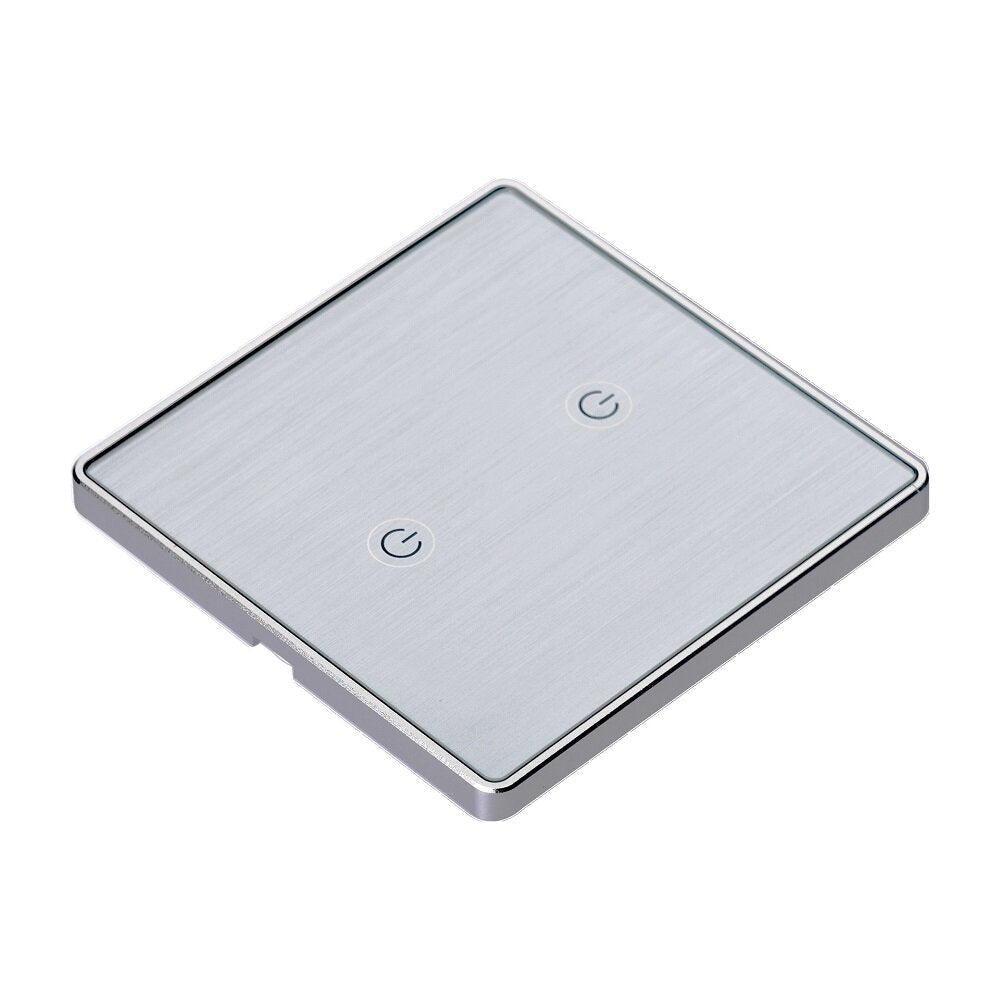 Wifi 2Gang Smart Switch EU Standard Metal Frame Wire Drawing Light Control Switch 100-240V 2.4 GHz