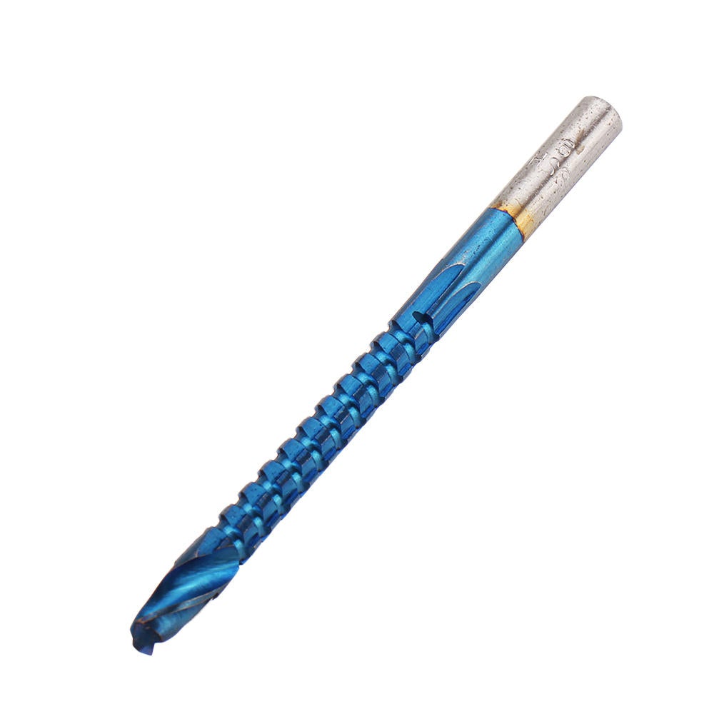 6Pcs 3-8mm Blue Nano Coated Grooving Drill HSS Drill Bit Plastic Metal Hole Grooving