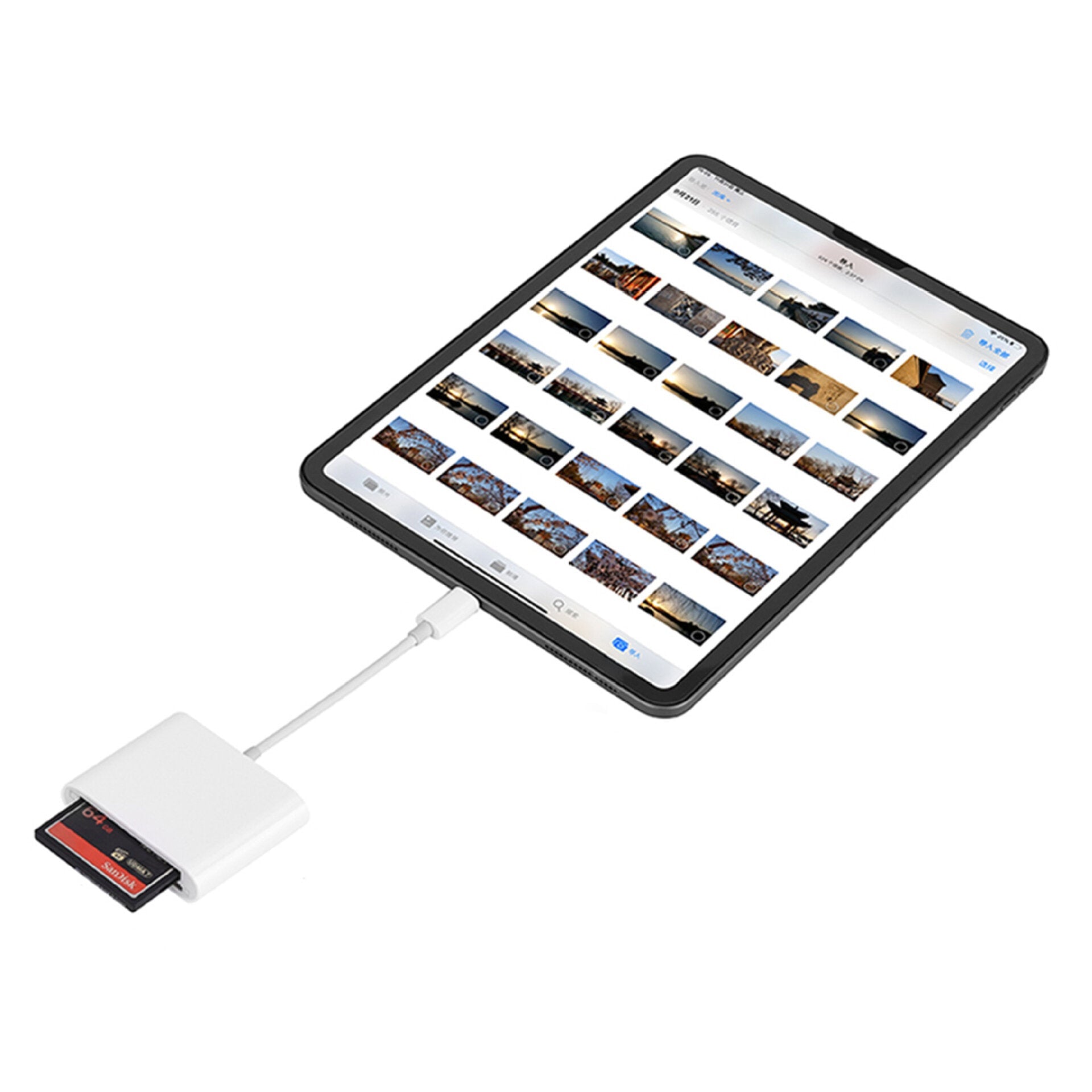 Multifunctional 3-IN-1 USB-C to SD/ TF/ CF Memory Card Reader for iMac/ for iPad/ Macbook