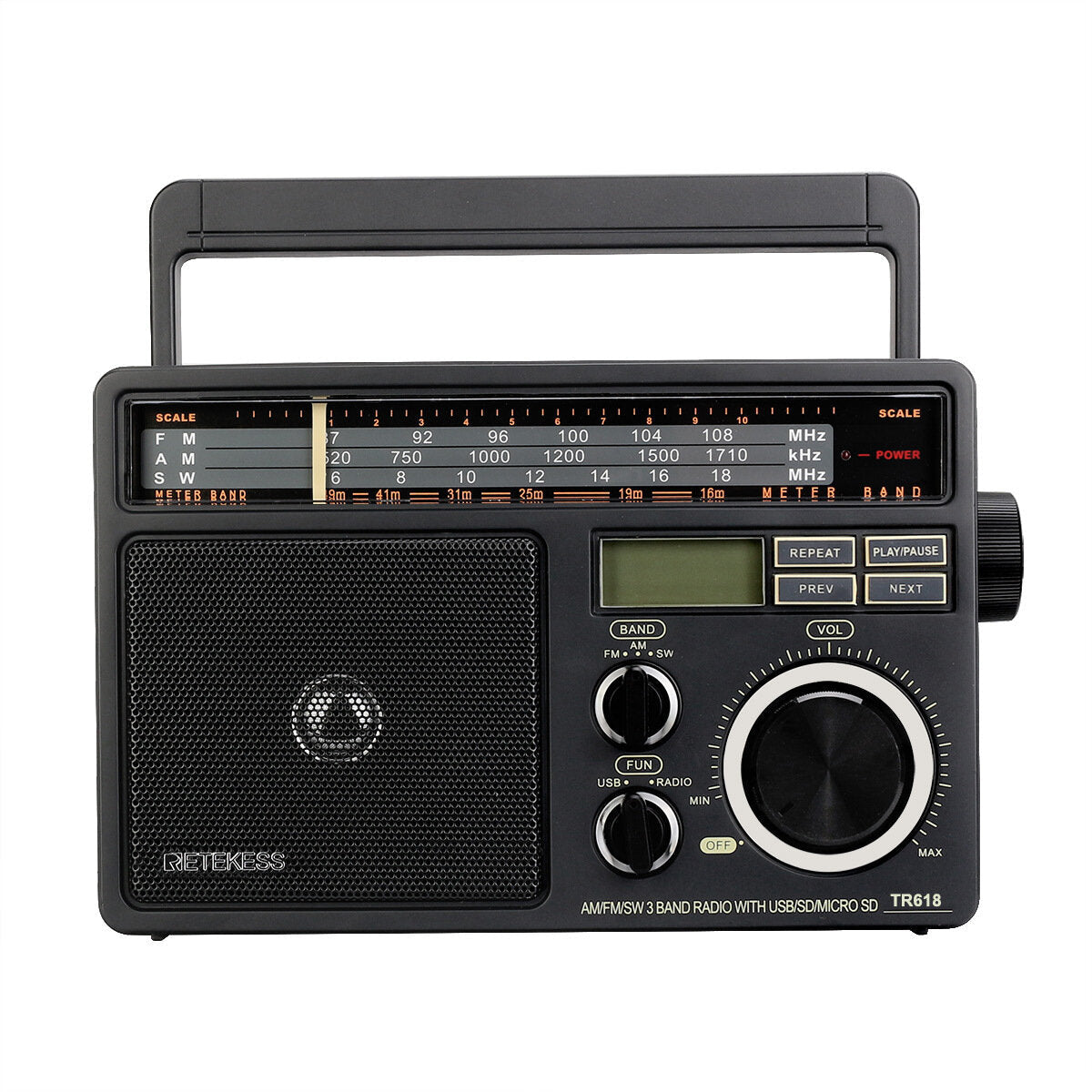 FM AM SW 3 Band Radio USB TF Card Speaker MP3 Player