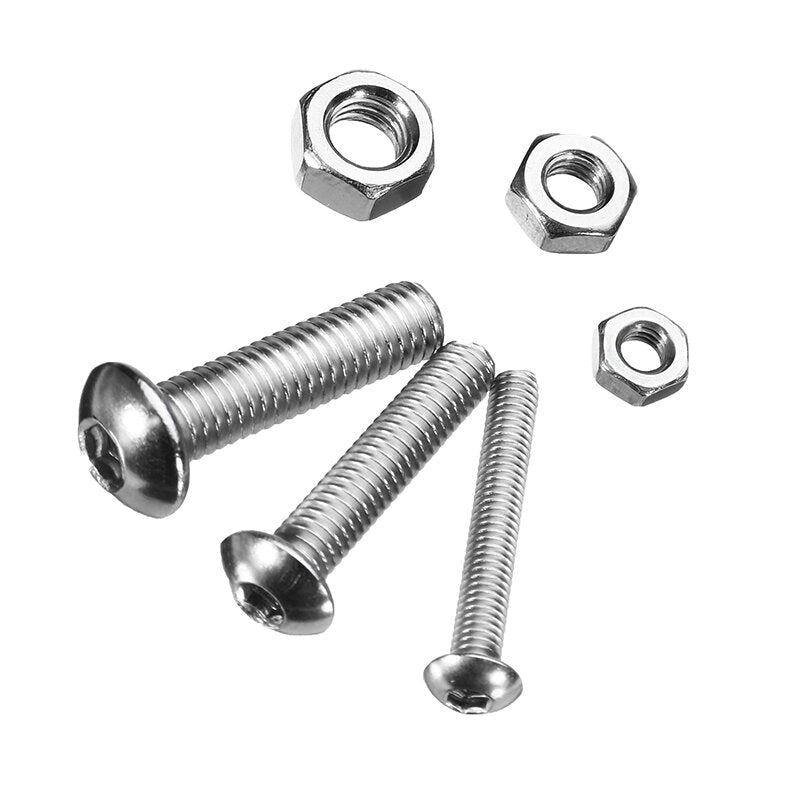 440Pcs M3/M4/M5 Stainless Steel Button Head Hex Socket Cap Screws Bolts Nuts Assortment Kit