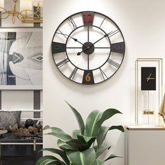50/60 CM Roman Iron Bead Black/Silver/Gold Digital Wall Clock without Battery