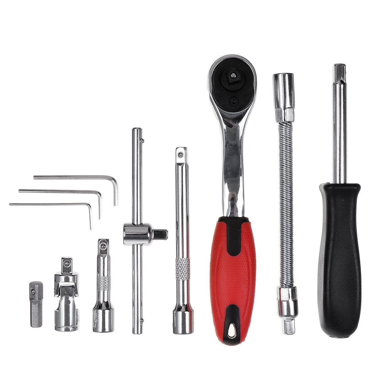 12/46/53pcs 24/27 Teeth Ratchet Wrench Socket Set Hardware Car Boat Motorcycle Repairing Kit Vanadium Tools