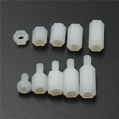 M3NH9 M3 Nylon Screw White Hex Screw Nut Nylon PCB Standoff Assortment Kit 300pcs