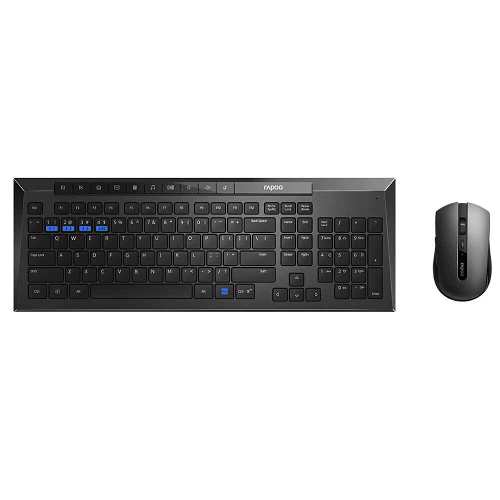 Multi-Mode Wireless Keyboard & Mouse Set Bluetooth 3.0/4.0/2.4GHz 113 Keys Keyboard 1600DPI Mouse Office Business Keyboard & Mouse Combo