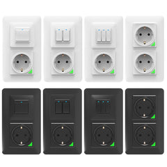 WiFi Smart Light Wall Switch Socket Outlet Push Button DE EU Tuya Wireless Remote Control Work with Alexa Google Home -photosis