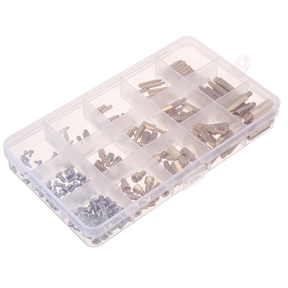 360Pcs M2/M3/M4 Male-Female Female-Female Knurled Brass Round Thread Hex Column Standoff Support Spacer Pillar for PCB Board