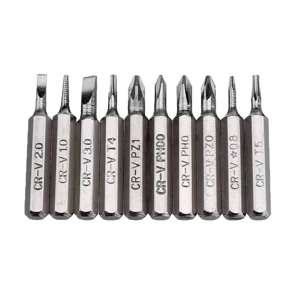 10pcs 4mm CR-V Screwdriver Bit Set Phillips Slotted Torx Batch Head Bit Mobile Phone Repair Tool