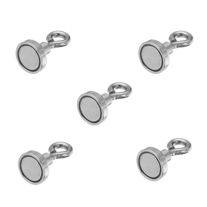 5pcs 16mmx30mm 5kg Neodymium Recovery Magnet Metal Detector Claw Hook