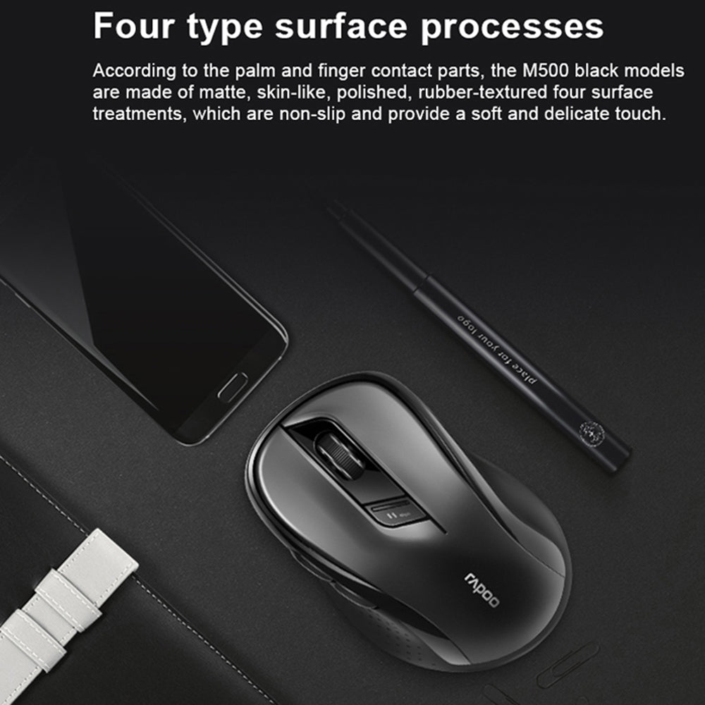 Business Keyboard Mouse Combo Multi-Mode Wireless 110-Key Hand Rest Keyboard Mute Buttons 600-1600DPI Optical Mouse Set for Office Computer PC
