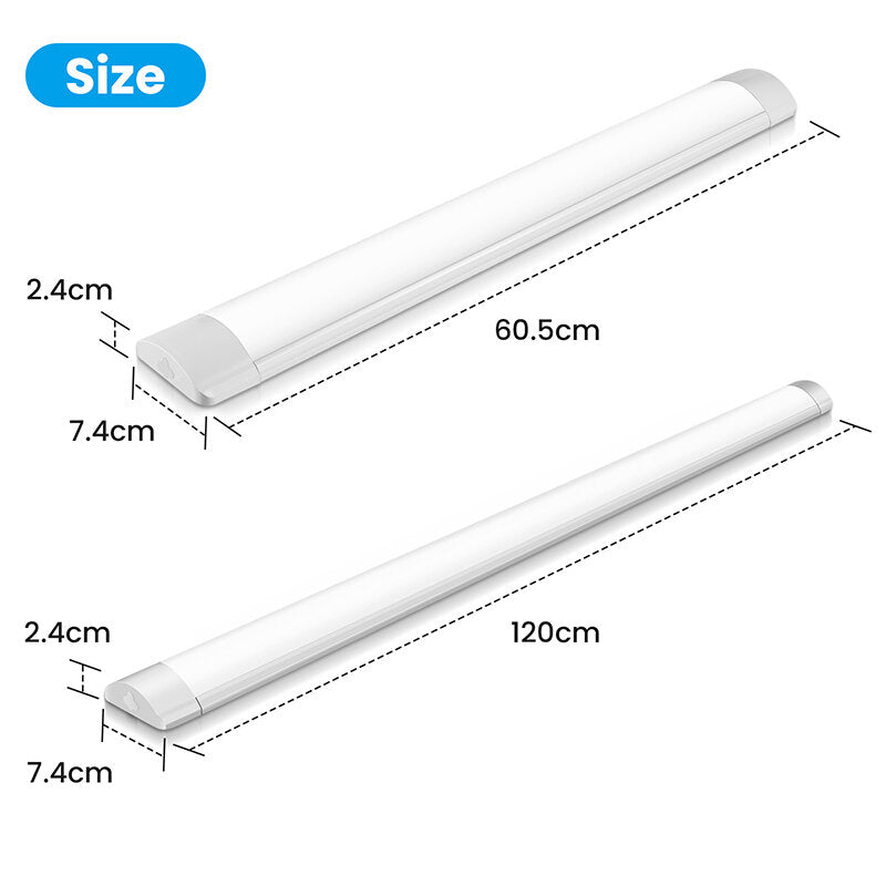 60/120cm LED Tube Lamp Fluorescent Lamp Home Office Ceiling Light 4000K Linkable