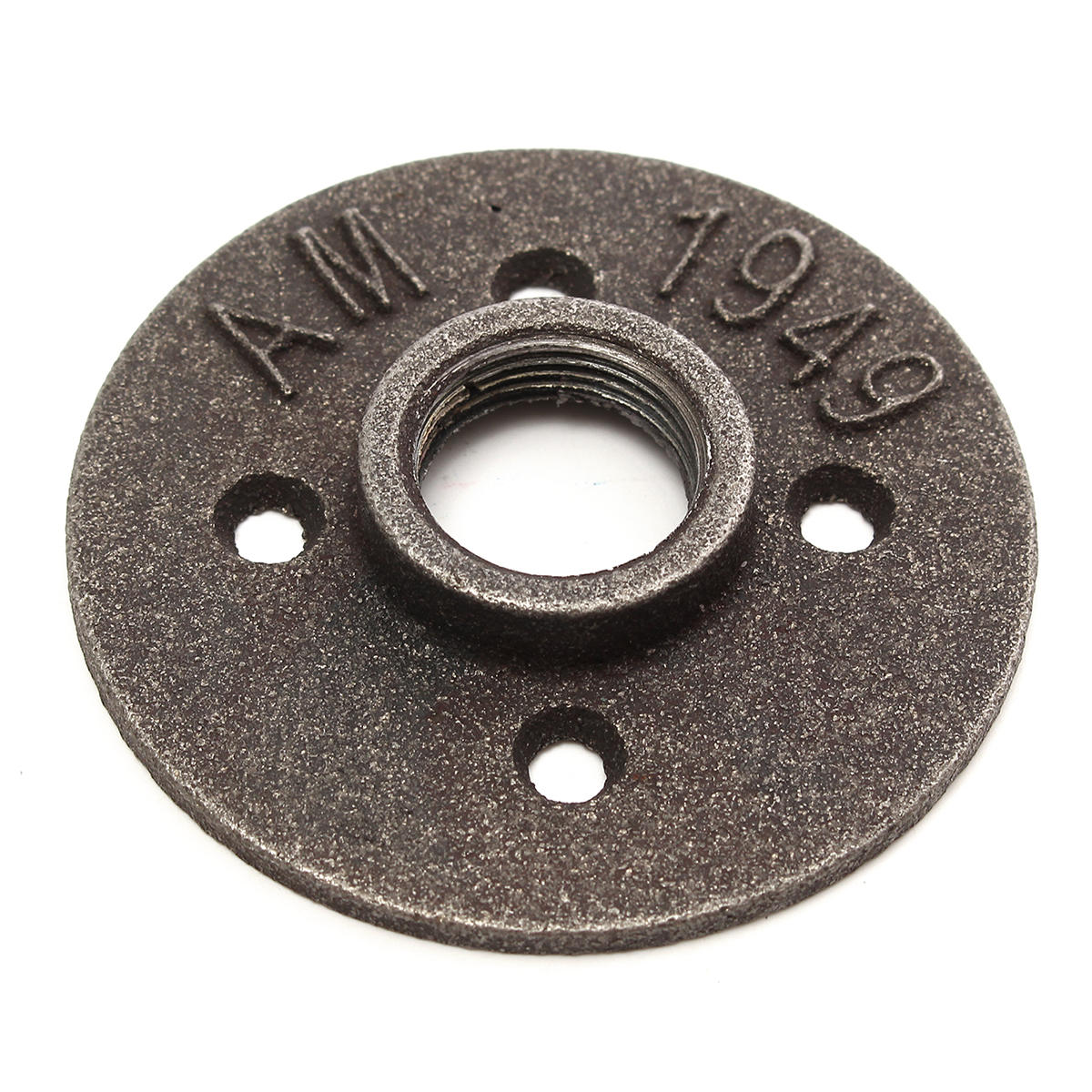 2pcs 3/4 Inch Black Malleable Iron Floor Flange Fitting Pipe NPT Antique Wall Flange Seat