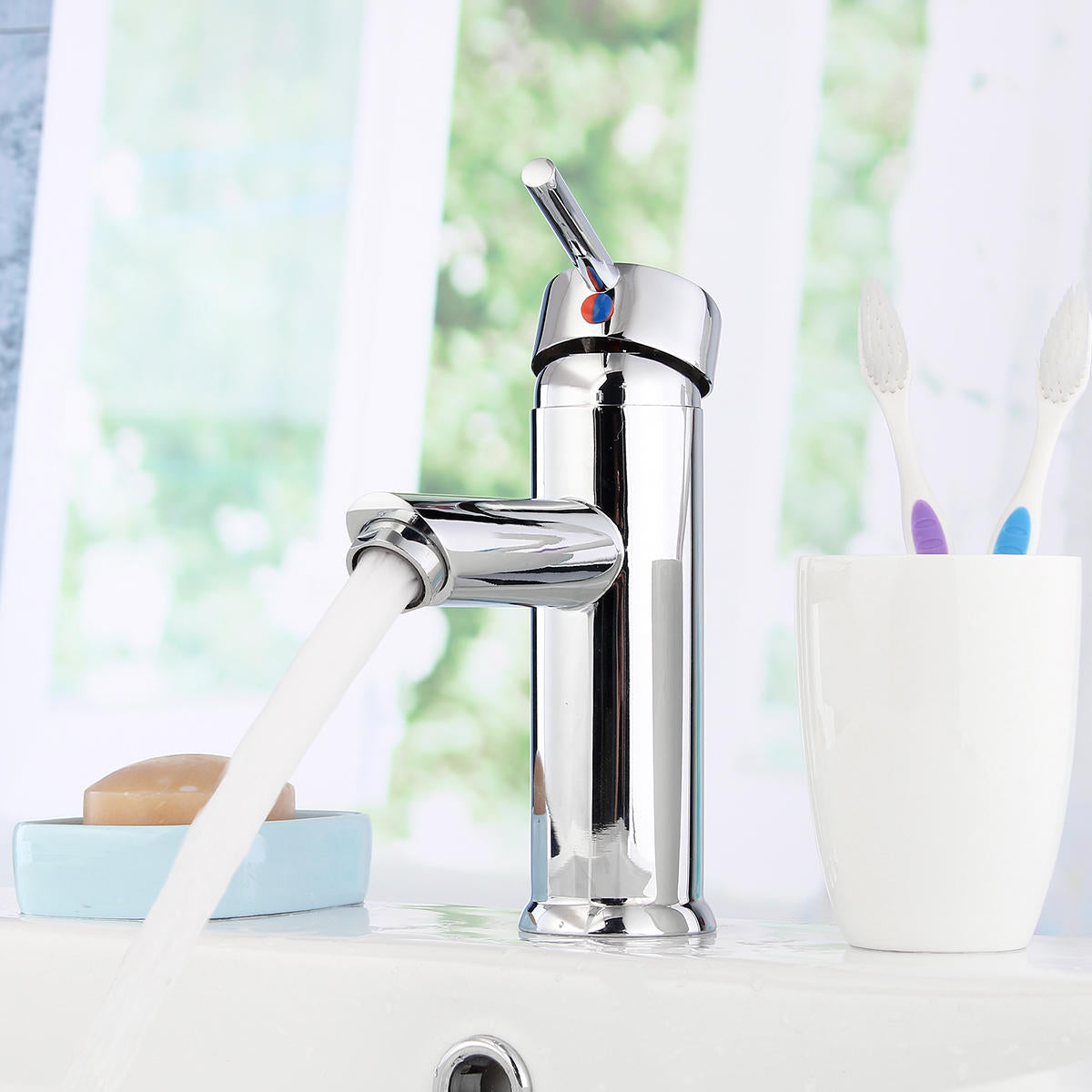 Brass Waterfall Basin Faucet Single Lever Mixer Bath Tap