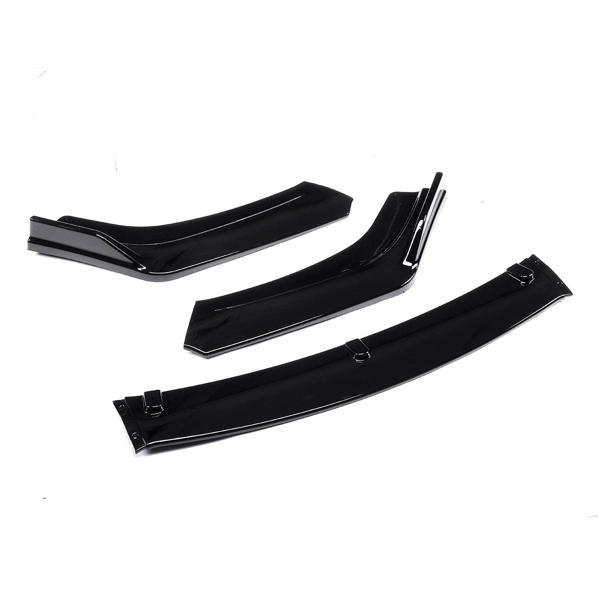 3Pcs Front Bumper Lip Spoiler Chin Splitters Glossy Black