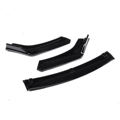 3Pcs Front Bumper Lip Spoiler Chin Splitters Glossy Black