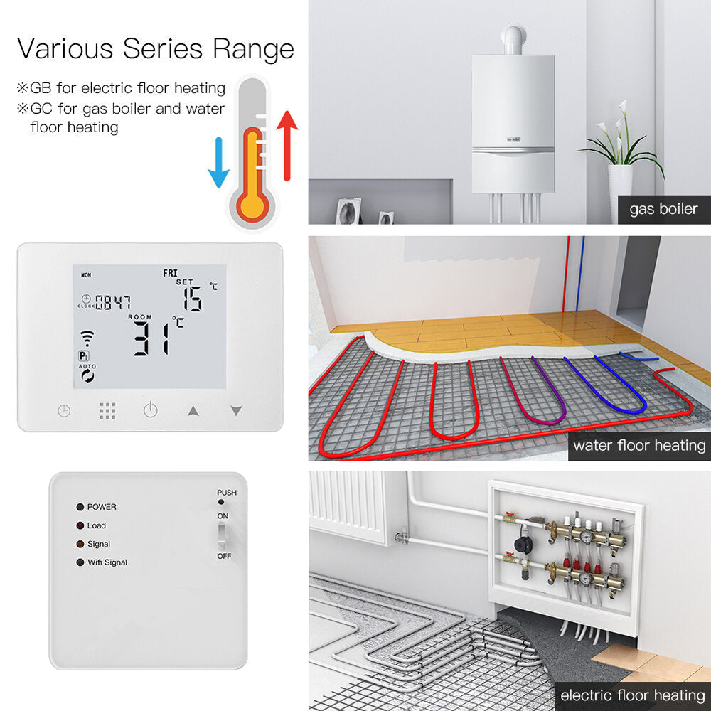 WiFi Smart LCD 5A Wall-Hung Gas Boiler Water Electric Underfloor Heating Temperature Controller Digital Weekly Programmable Thermostat Wall Mounted