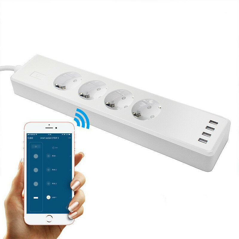 WiFi Smart Socket APP Control 1.8M Powe Cable AC 100V/240V 16A Universal Fitment Fireproof Material Plug