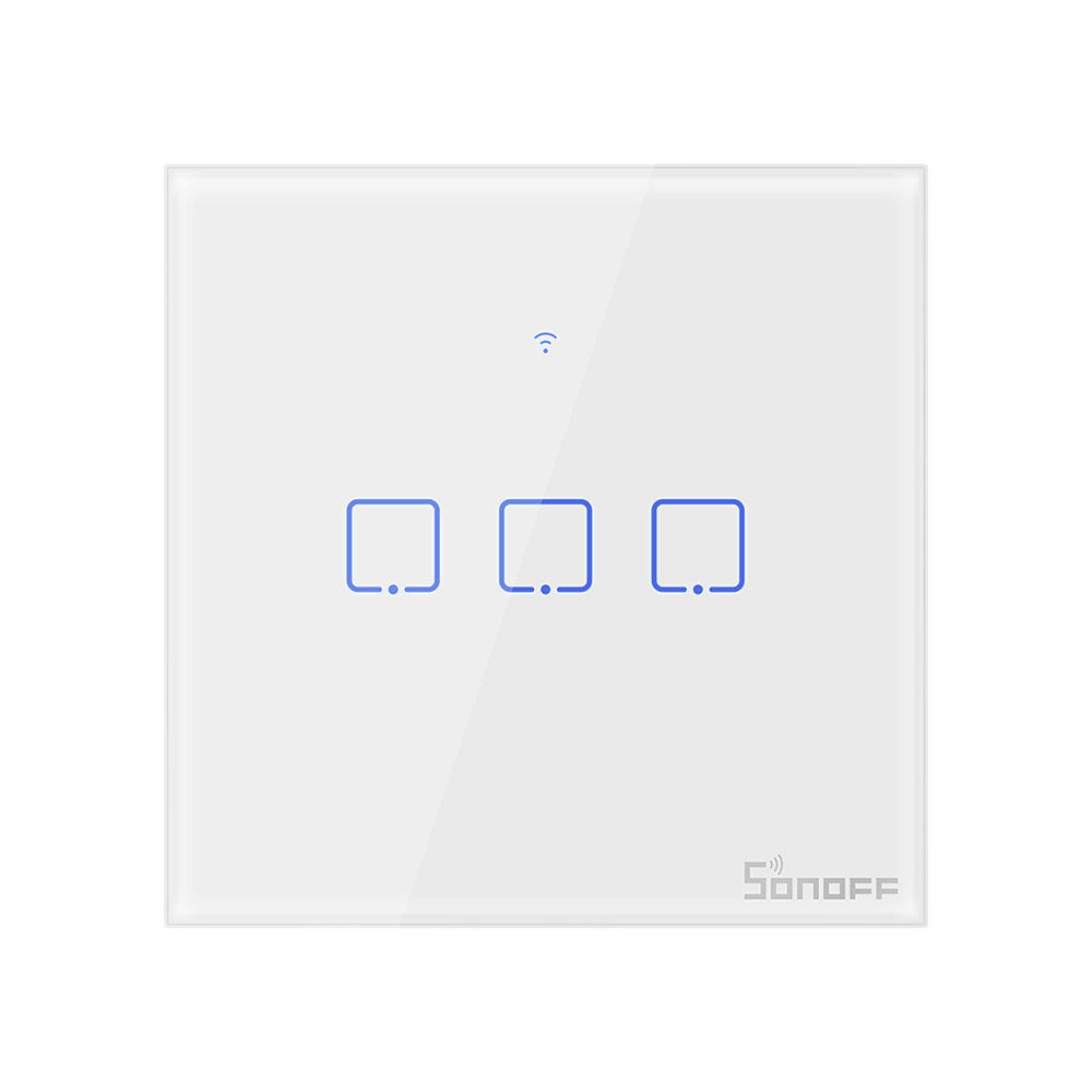 WiFi Wall Switch RF Smart Wall Touch Switch For Smart Home Work With Alexa Google Home,EU/US/UK AC 100-240V 1/2/3 Gang 433Mhz