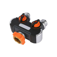 Y Shape 2-Way Shut Off Y Coupling Dual Tap Hose Connector Splitter Garden Irrigation System Tool