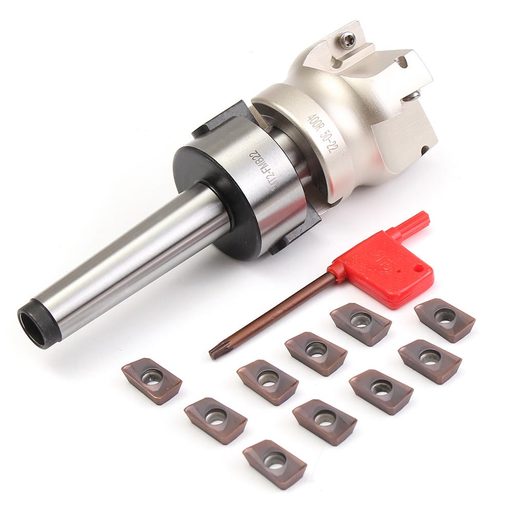 50mm Face End Mill Cutter with 10pcs Carbide Inserts Turning Tool
