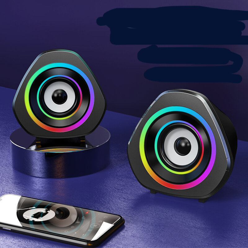 Bluetooth 5.0 Soundbox 2.0 Loudspeaker with RGB Colorful Breathing LED Light Computer Speakers