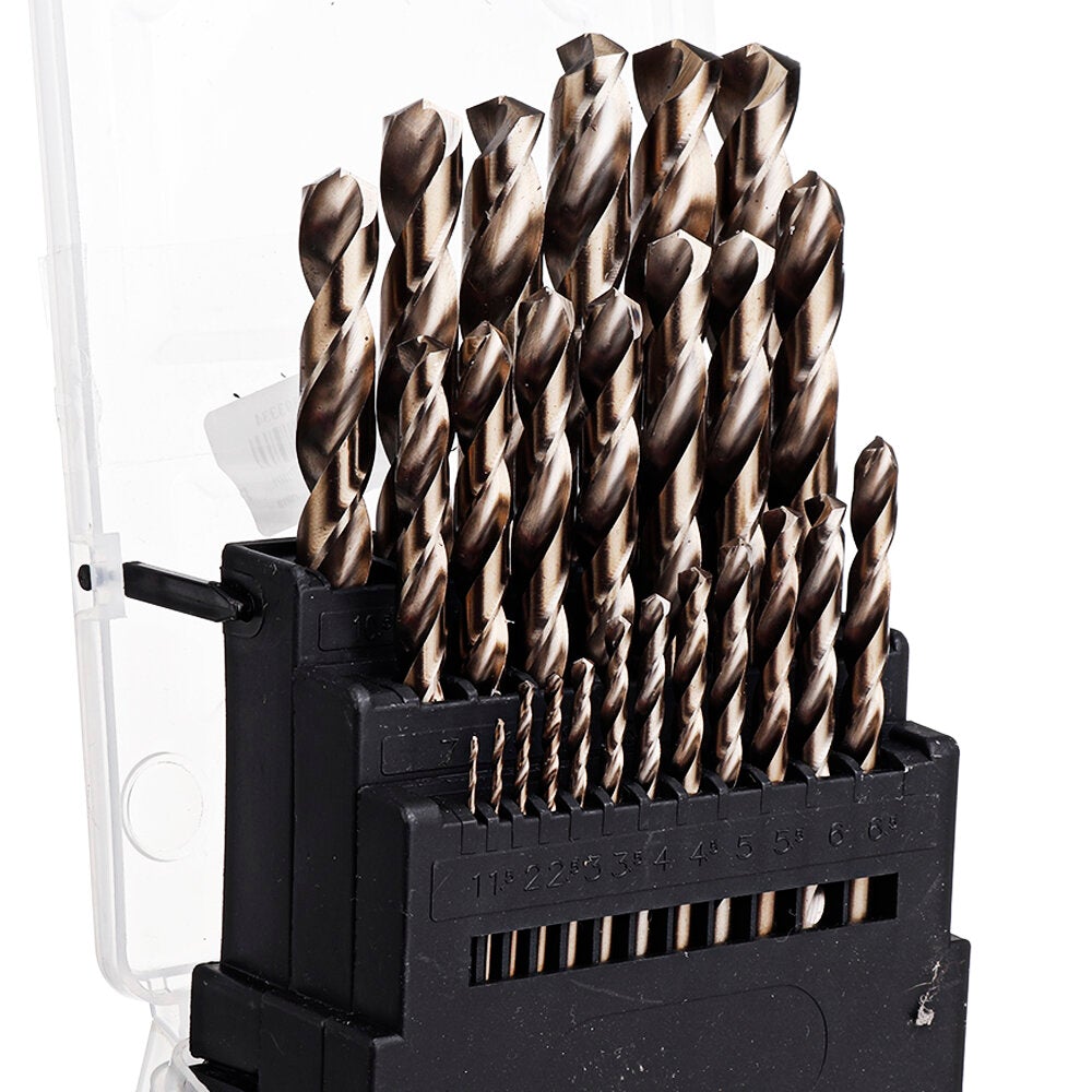 M35 Cobalt Drill Bit Set HSS-Co Jobber Length Twist Drill Bits with Plastic Case