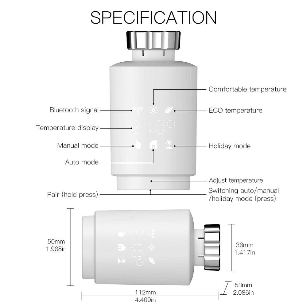 Smart Home Radiator Valve Switch App Remote Control Temperature Adjustment Voice Control Works with Alexa Google Home