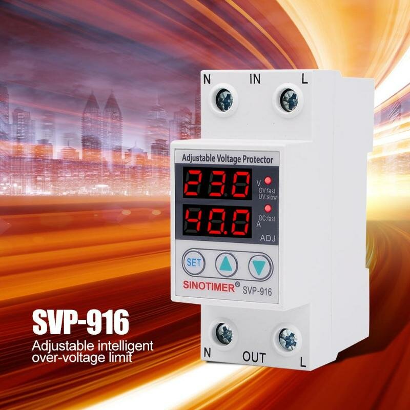 Adjustable Auto-recovery Under/Over Voltage Protector Relay Breaker Protective Device With LED
