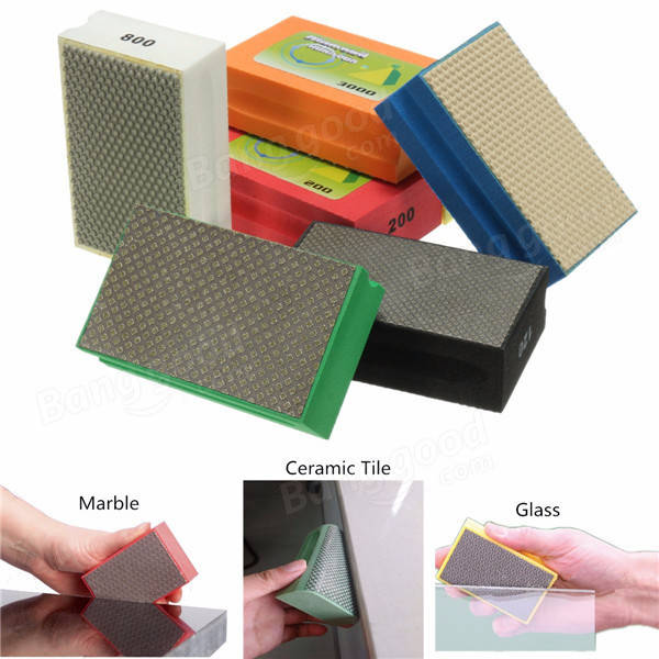 95*58mm 60-3000 Grit Diamond Hand Pad For Granite Concrete Marble Glass Polishing