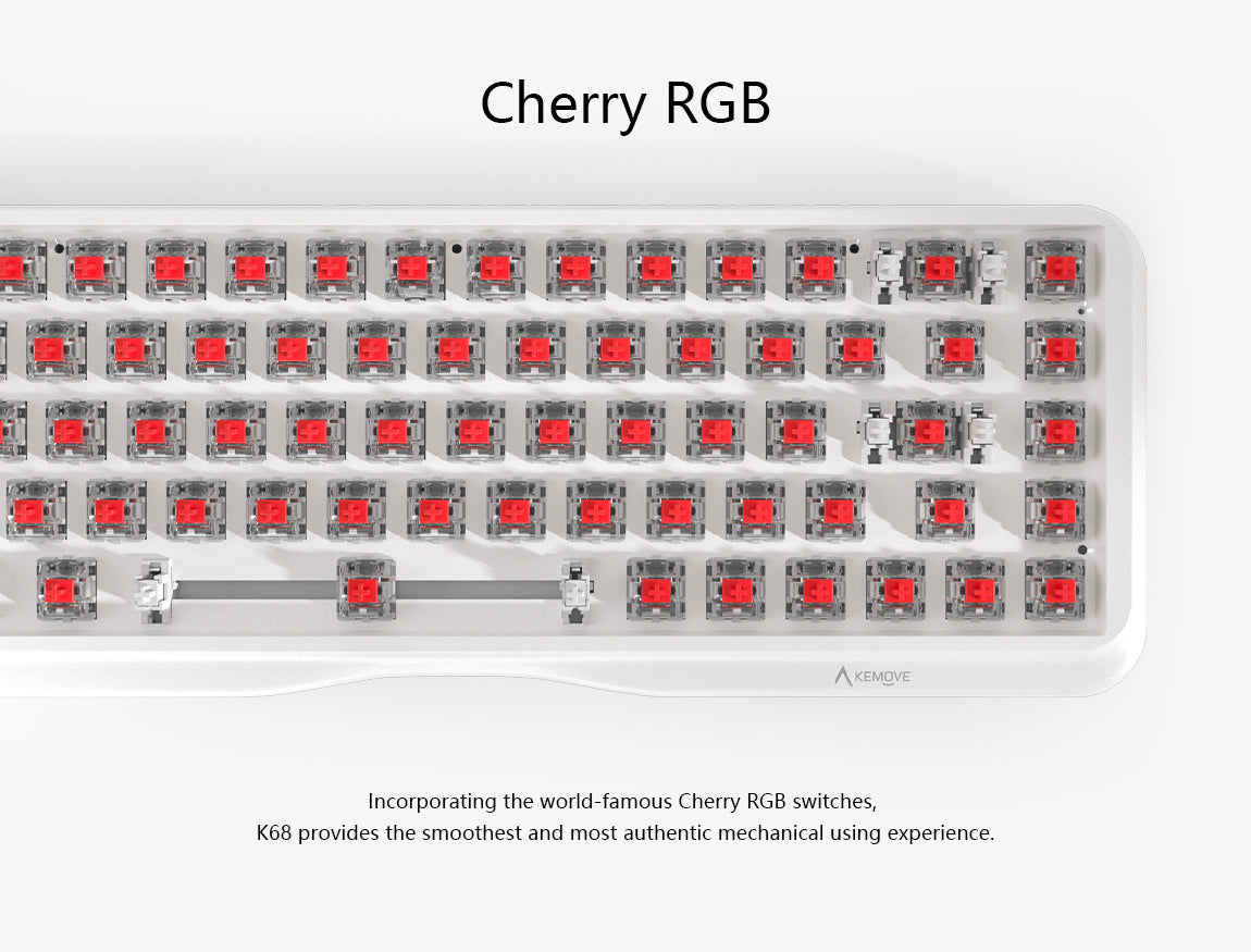 Mechanical Keyboard Gateron Pro Switch 68 Keys Triple Mode Wireless Bluetooth5.0 + 2.4Ghz + Type-C Wired Hot-swappable Low-Ball Cap for Win