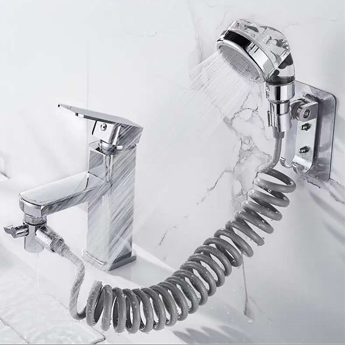 Washbasin Faucet External Shower Bathroom Extended Shampoo Handheld Small Nozzle Set