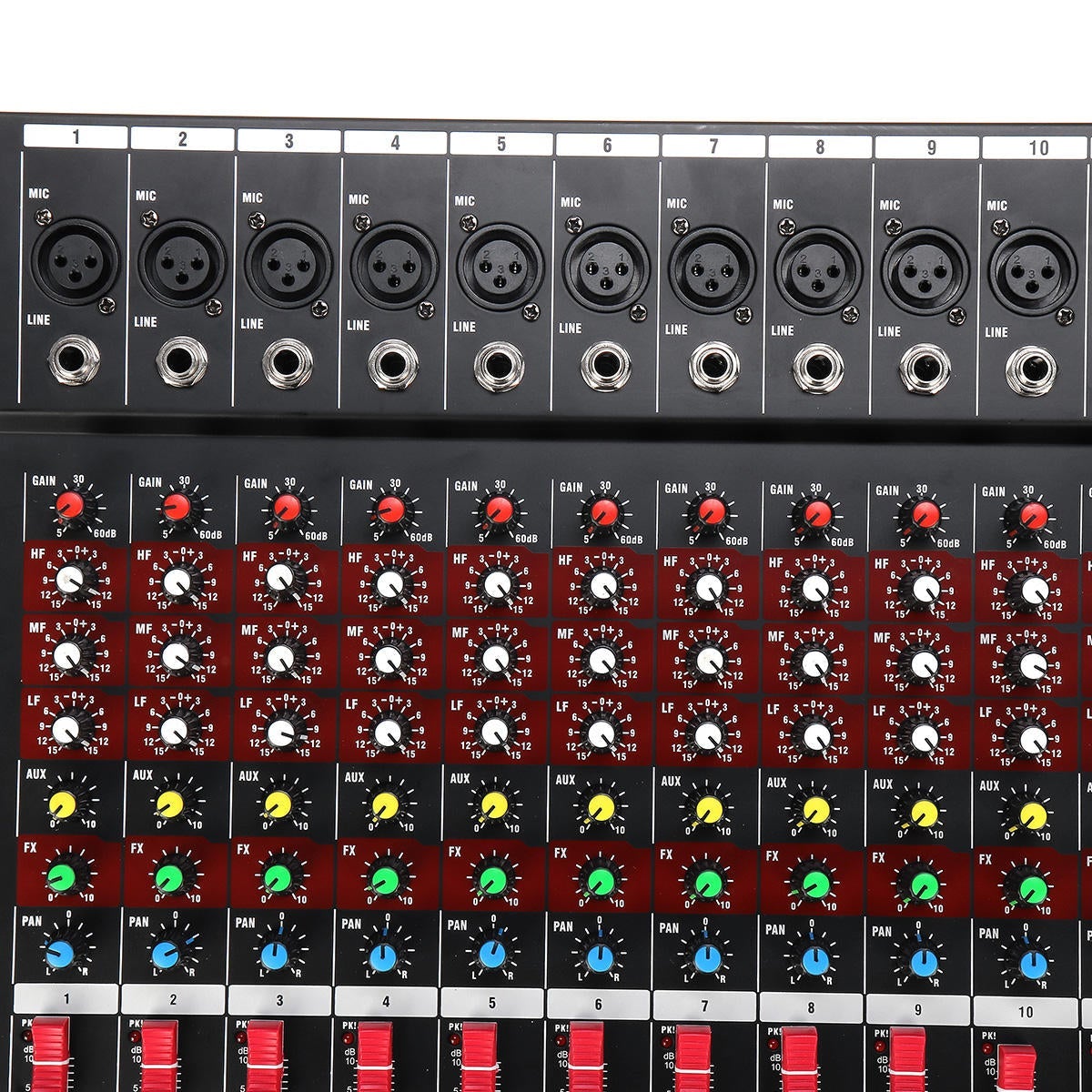 12 Channel Bluetooth Live Studio Audio Mixer Mixing Console with USB XLR Input 48V Phantom