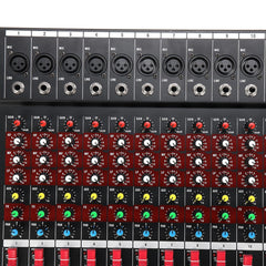 12 Channel Bluetooth Live Studio Audio Mixer Mixing Console with USB XLR Input 48V Phantom
