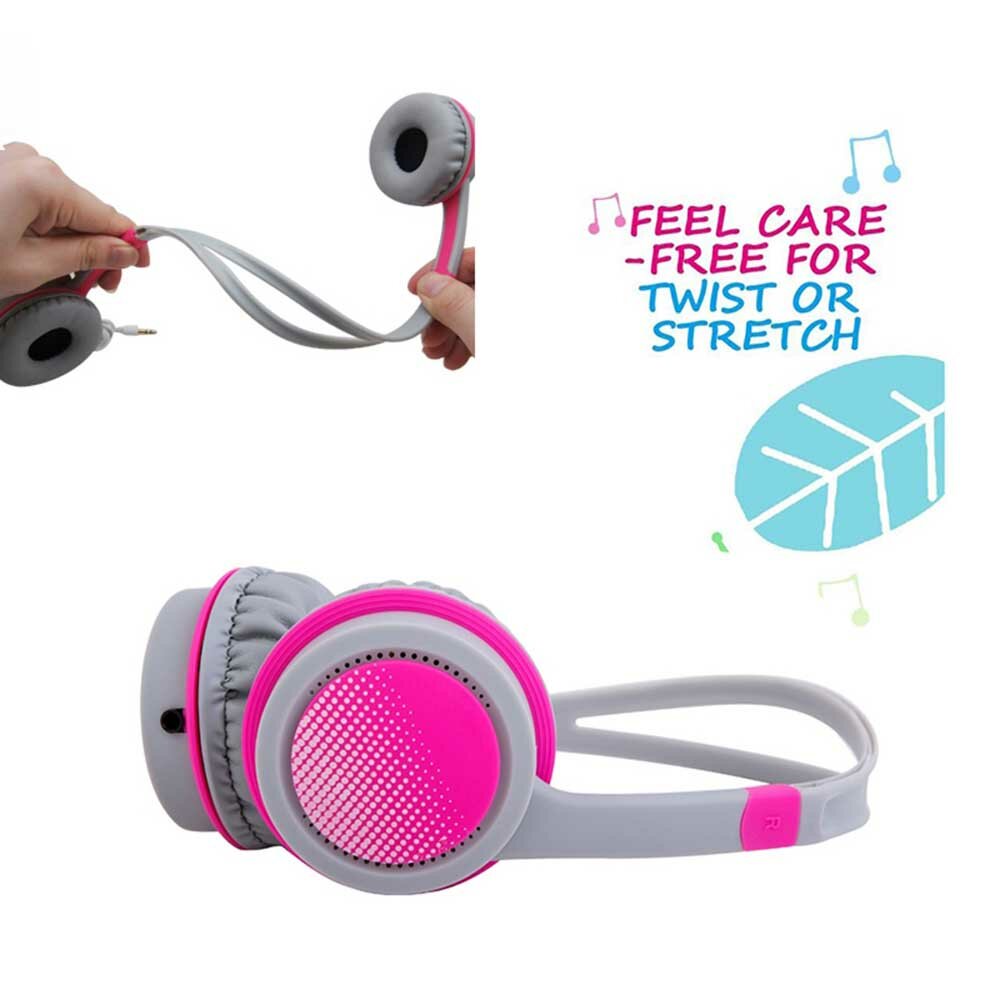Cute Kids Over Ear Stereo Wired Safely Headphones Adjustable Headband Computer Tablet Kid Baby Child Earphone for Net Class