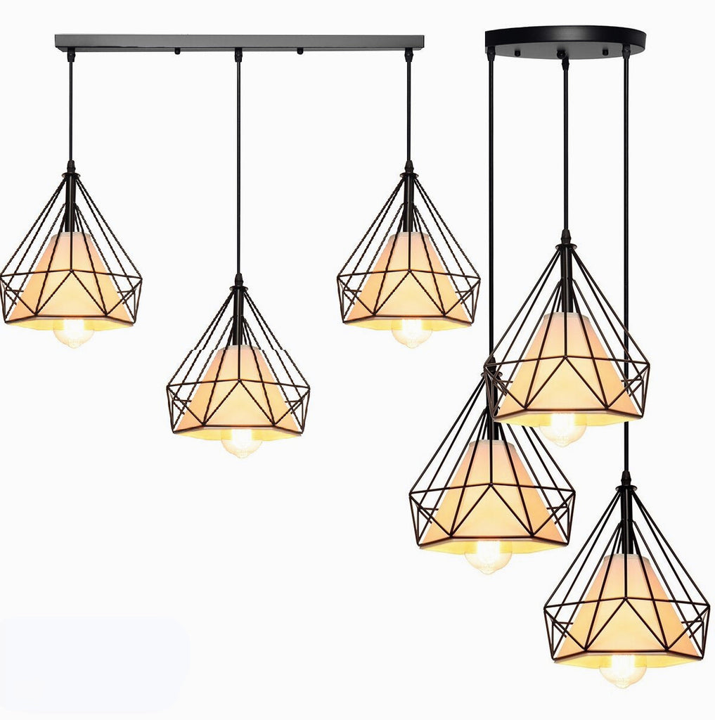 Black Pendant Lighting 3-Light Industrial Modern Hanging Lighting Fixtures for Dining Room Bedroom Kitchen Living Room Hallway (Industrial)