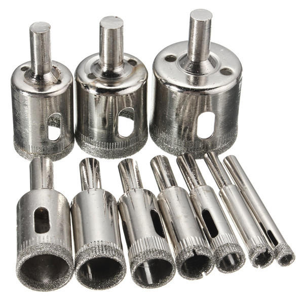 10pcs 6-32mm Diamond Hole Saw Drill Bit for Glass Ceramic Marble