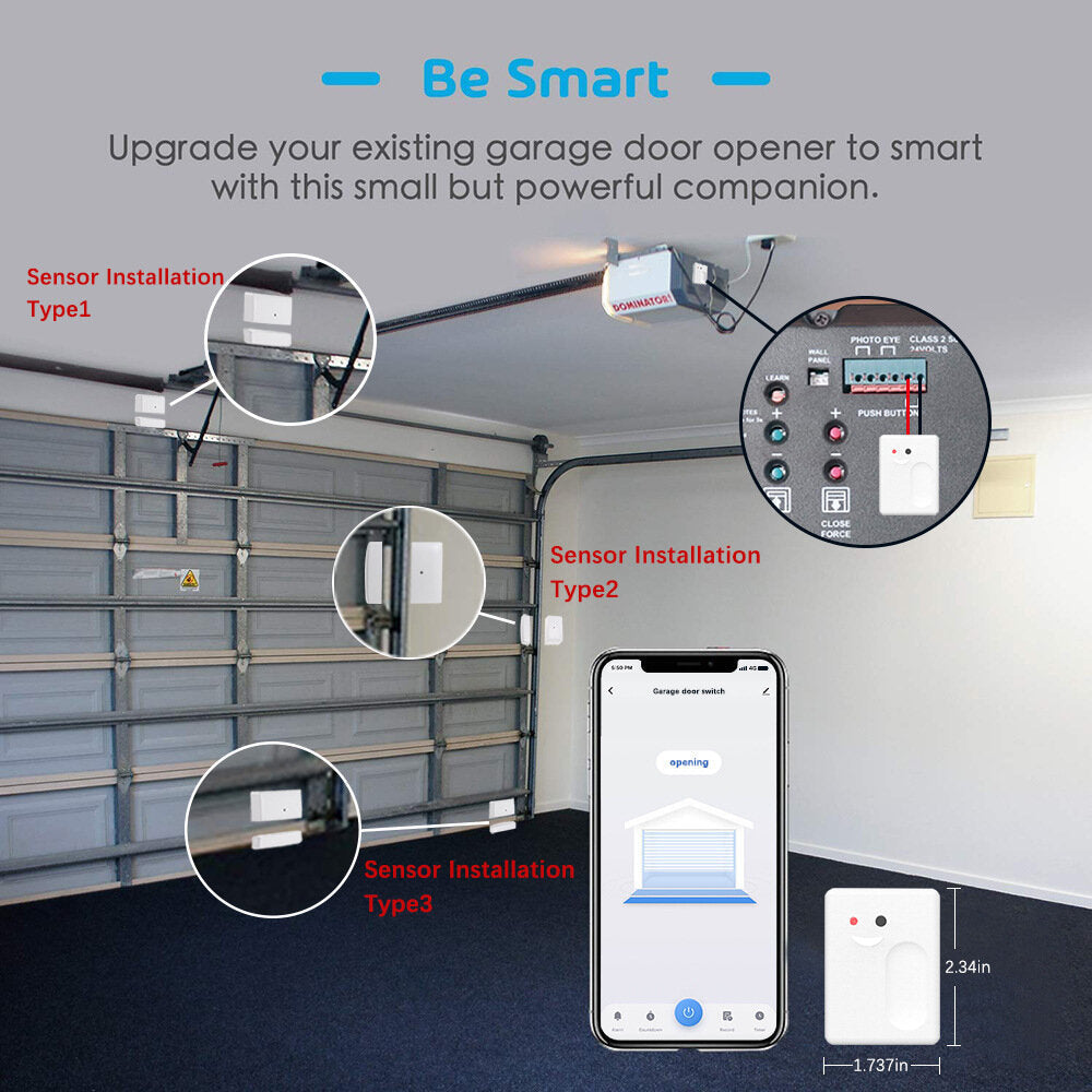 Smart Garage Door Switch Wifi Garage Door Controller Work with Google Home Amazon Alexa