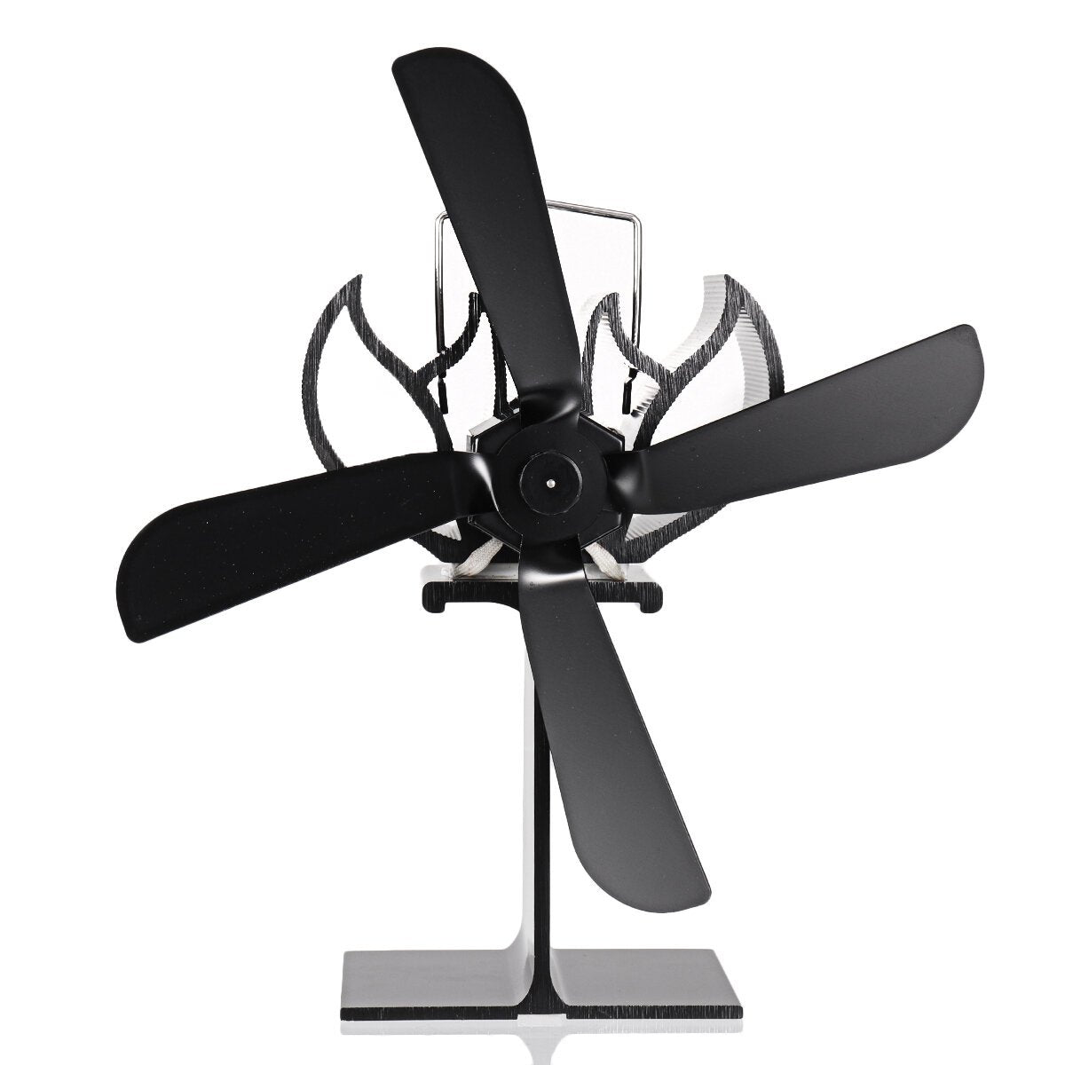 5-Blade Heat Powered Wood Stove Fan Fireplace Log Wood Burner Eco Fan