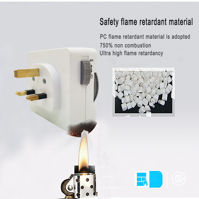 UK Plug Electronic Mechanical Timer Socket Energy Saving 24 Hours Intelligent Home Protector