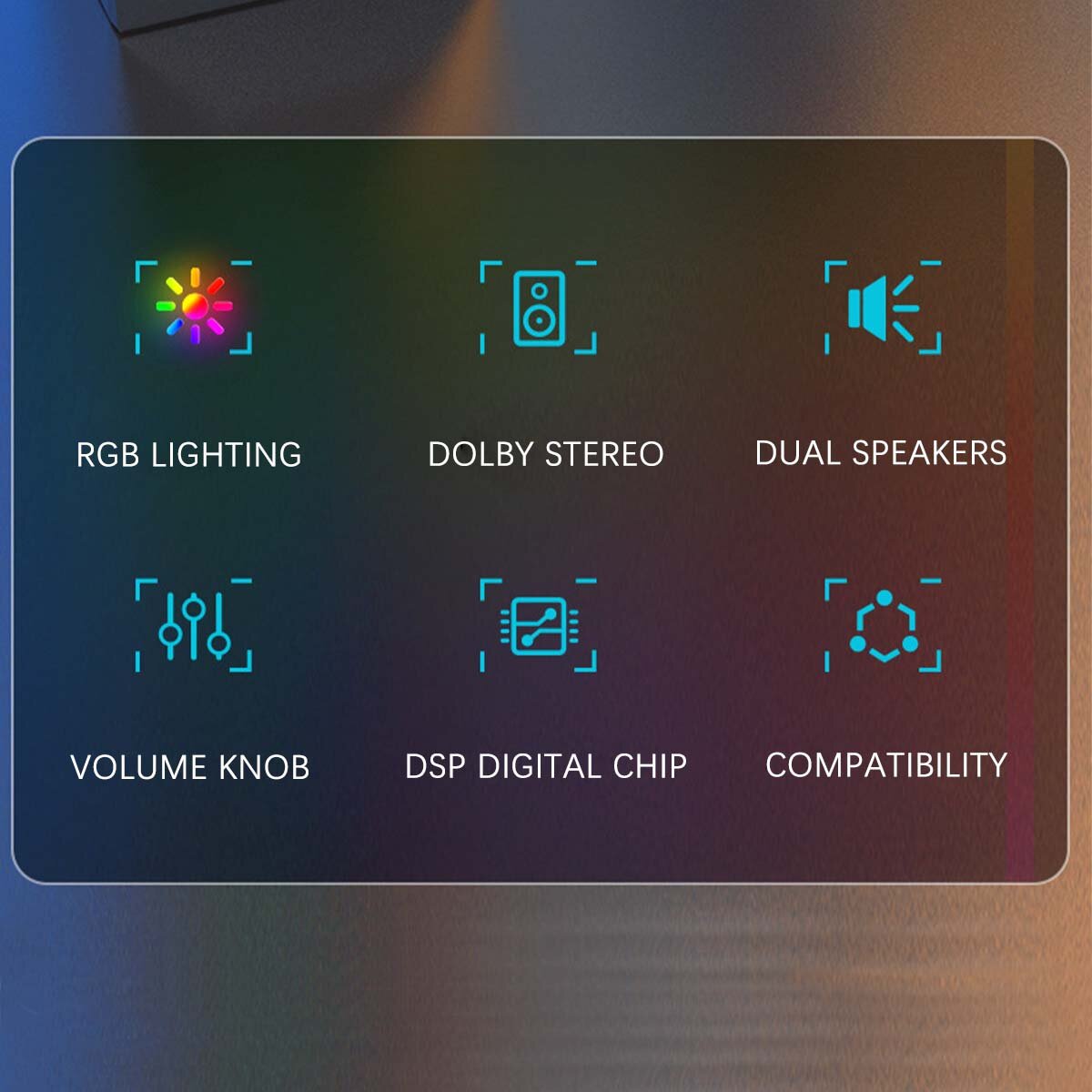 Lighting USB Power Wired Computer Speakers Stereo 3.5mm Jack for PC Laptop