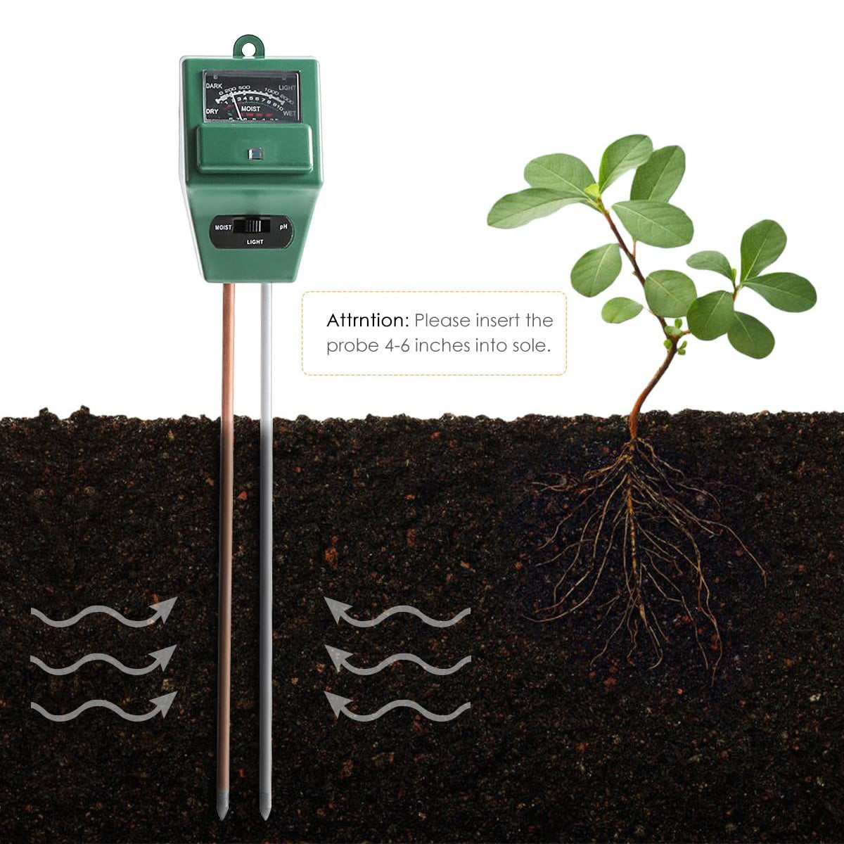 3 in 1 PH Sunlight Hydroponics Analyzer Smart Wood Soil Moisture Meter Sensor Kit