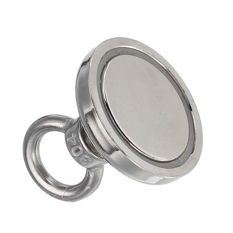 42mm 68kg Neodymium Recovery Magnet Metal Detector Eyebolt Circular Ring