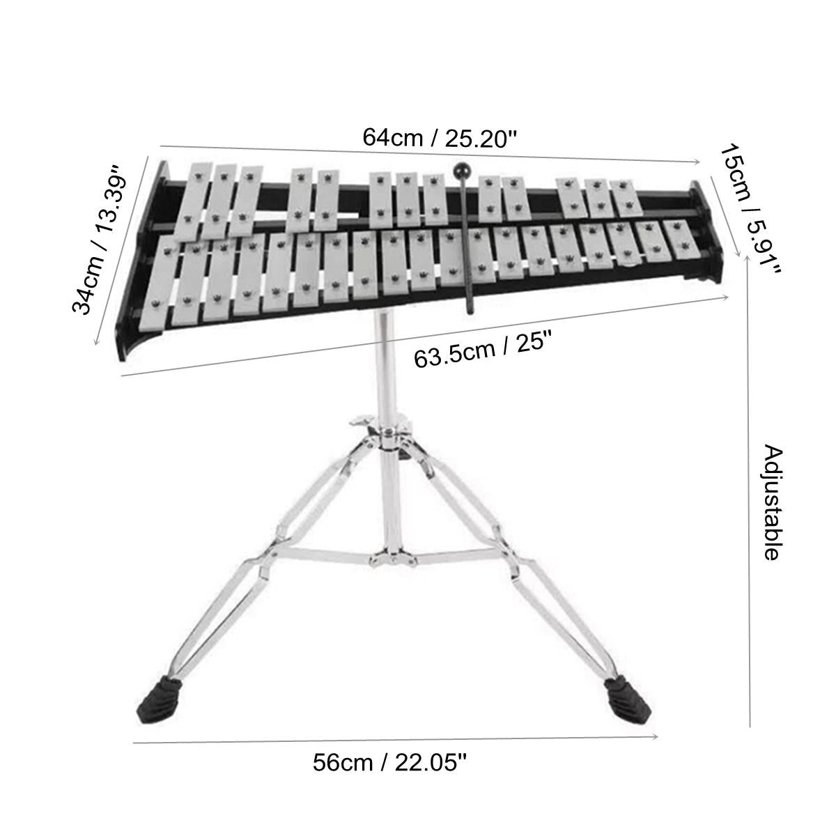 32 Note Xylophone Aluminum Piano Orff Instrument with Bag