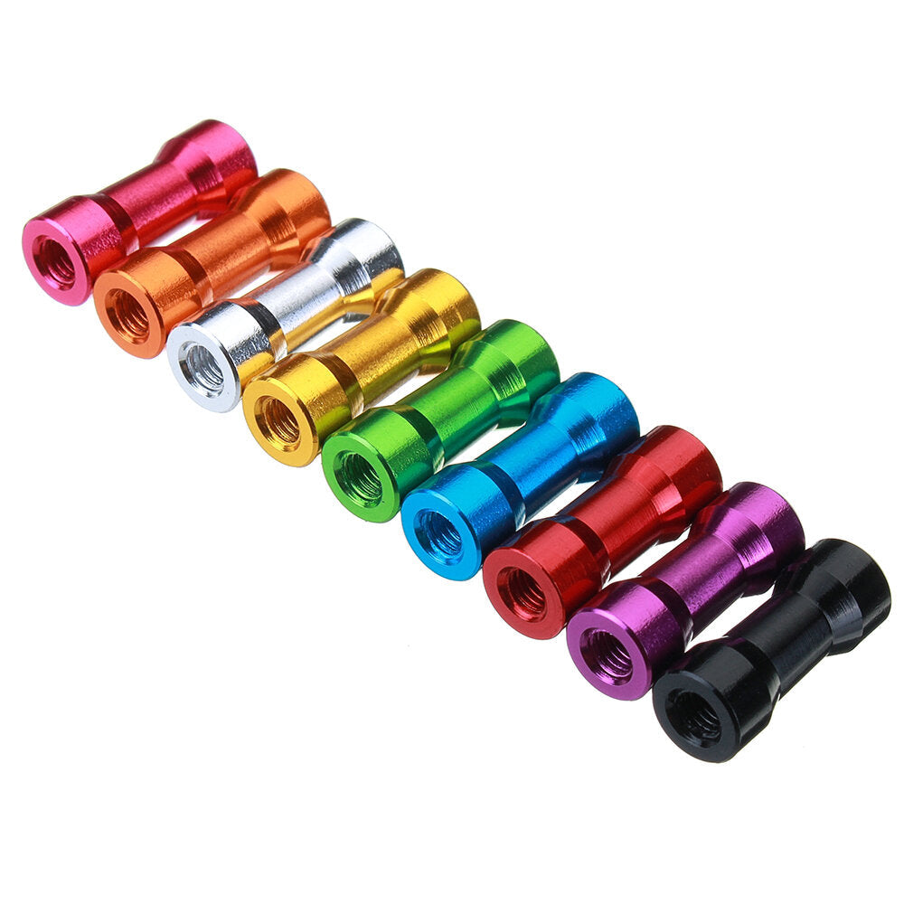 M3AS10 10Pcs M3 10mm Aluminum Alloy Standoff Spacer Round Column MultiColor Smooth Surface