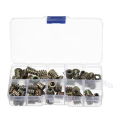 70Pcs M4/M5/M6 Zinc Alloy Wood Furniture Hex Socket Drive Head Threaded Insert Nut Internal and External Nut 8-15mm