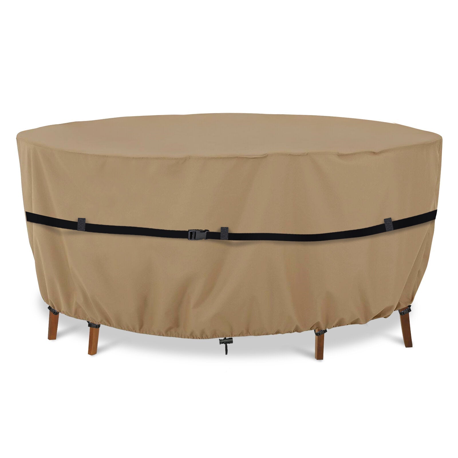 Round Outdoor Furniture Cover Waterproof Patio Furniture Cover Tear-Resistant Durable Windproof Dustproof Outdoor Cover
